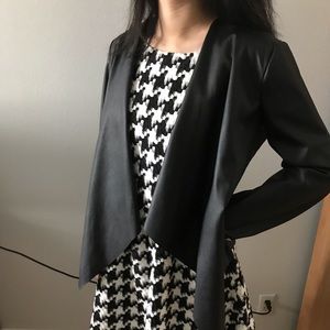 Zara Vegan Leather Black Jacket - size Large NWOT